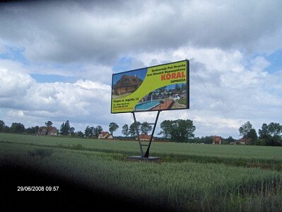 Nasz Bilbord reklamowy na trasie Nowy Dwór Gdański - Stegna