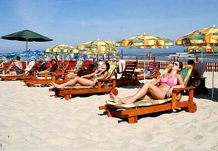 Wydzielona plaża ośrodka