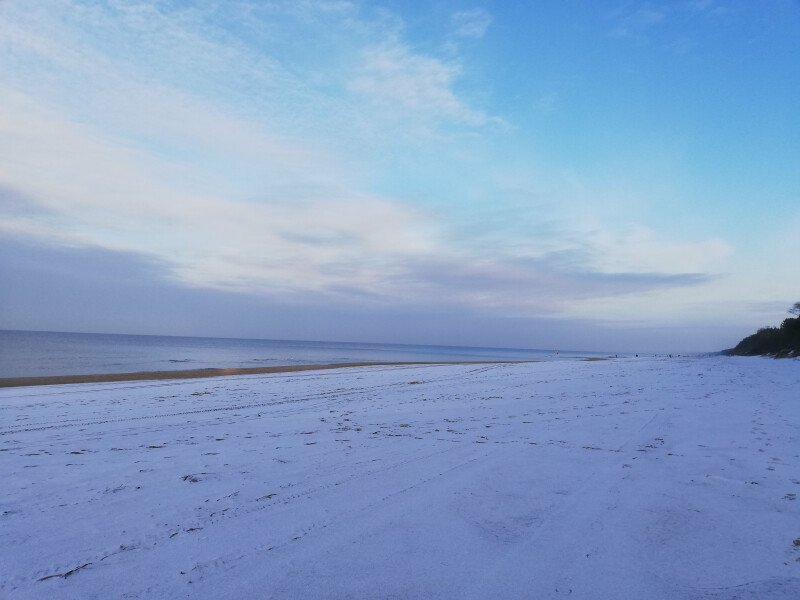    Piękna, zaśnieżona, cicha i spokojna mierzeja 