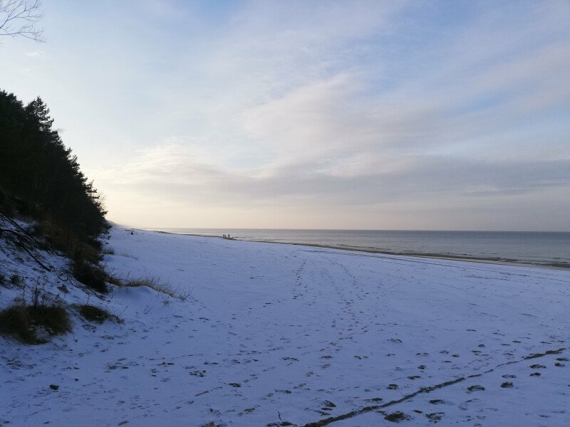    Piękna, zaśnieżona, cicha i spokojna mierzeja 