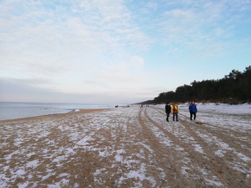 Mierzeja i zimową porą słoneczna