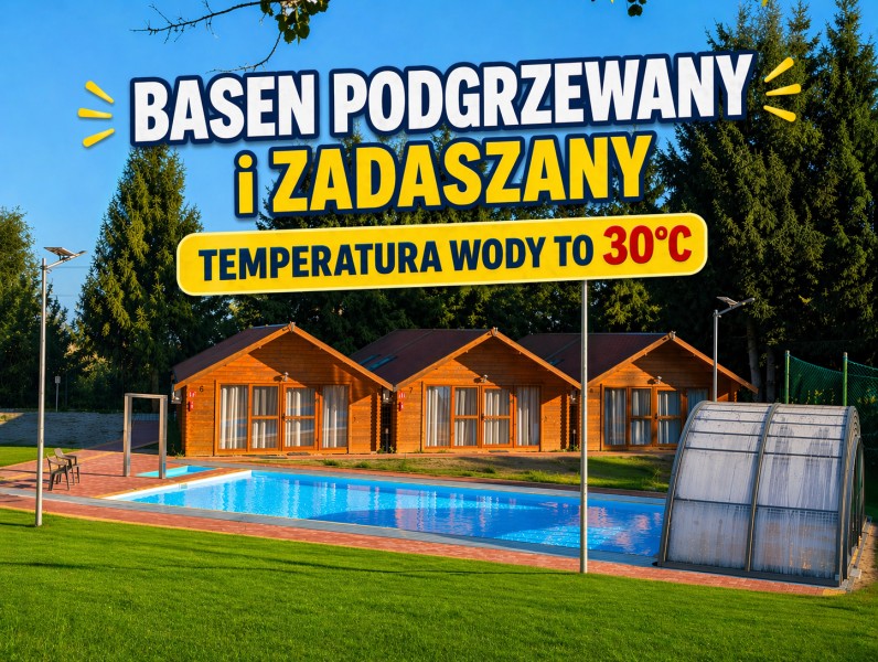 Zapraszamy do ośrodka z podgrzewanym basenem z ławką jacuzzi na całą szerokość basenu
