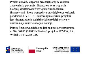 Informacja o dofinansowaniu  PHT Lemax-Tour Sp. z o.o.    w ramach Dotacji na Kapitał Obrotowy.